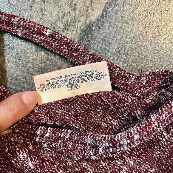 Bobbie Brooks Ladies Red Speckled Button Down Tie Bottom Sweater XL - Picture 10 of 11